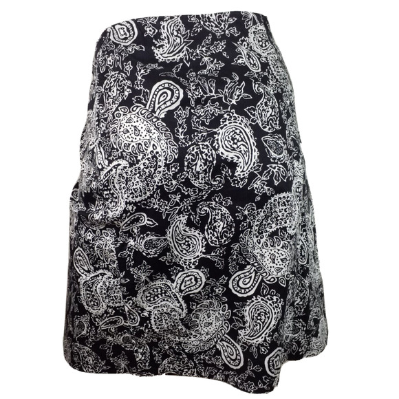 Lauren Ralph Lauren Black White Paisley Print Straight Skirt Size 4 - Picture 3 of 5
